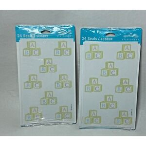 2 Hallmark Alphabet Block Baby Shower Sticker Seals Sheets 48‎ Scrapbook